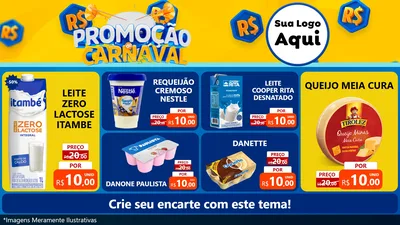 Modelo de TV para TV Horizontal com o tema Promoção de Carnaval para Frios e Laticínios