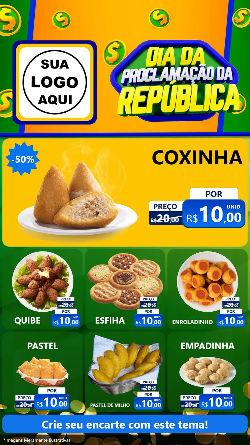 Modelo de Rede Social para Stories com o tema Dia Da Proclamação da República para Salgadaria