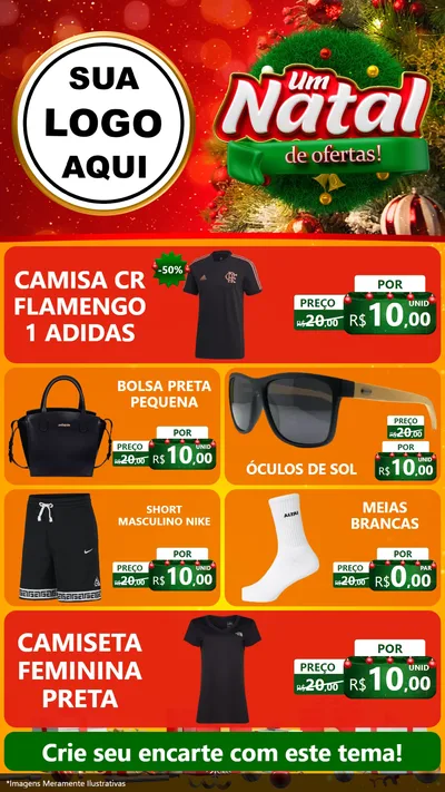 Modelo de TV para TV Vertical com o tema Um Natal de Ofertas para Roupas e acessórios