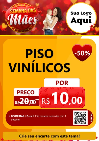 Modelo de Cartaz para Cartaz A4 Vertical com o tema Semana das Mães para Material para Construção