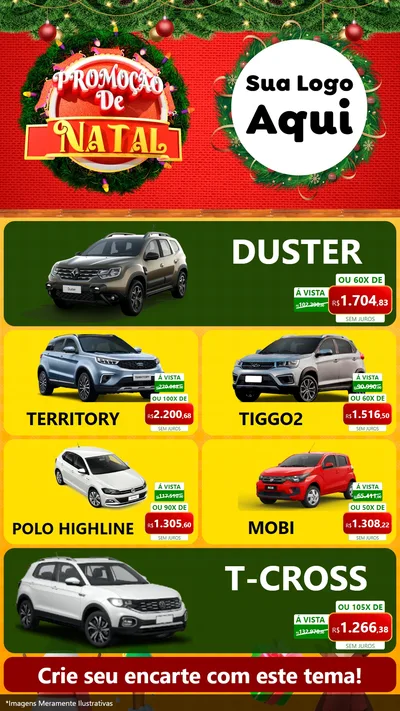 Modelo de TV para TV Vertical com o tema Promoção de Natal para Concessionaria de Carros
