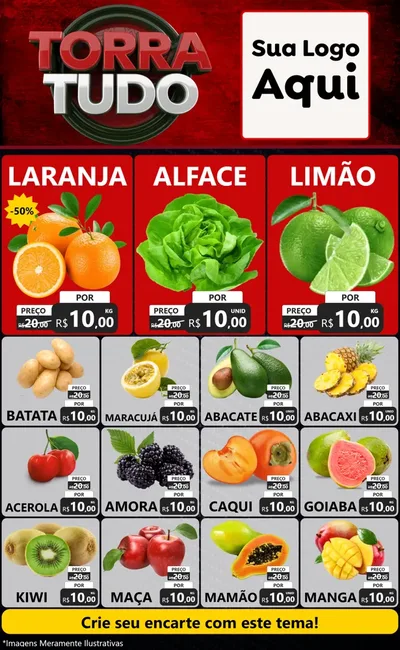 Modelo de Encarte para Encarte Grande com o tema Torra Tudo para Hortifrúti