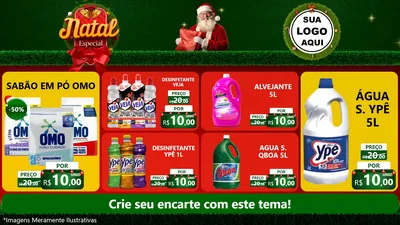 Modelo de TV para TV Horizontal com o tema Natal Especial para Produtos de Limpeza