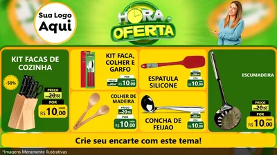Modelo de TV para TV Horizontal com o tema Hora da Oferta para Utilidades Domésticas