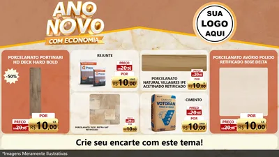 Modelo de TV para TV Horizontal com o tema Ano Novo Com Economia para Pisos e revestimentos