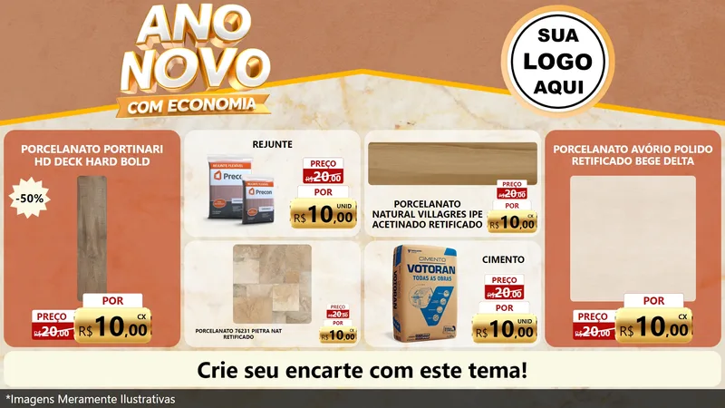 Modelo de TV para TV Horizontal com o tema Ano Novo Com Economia para Pisos e revestimentos