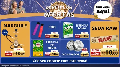 Modelo de TV para TV Horizontal com o tema Réveillon de Ofertas para Tabacaria