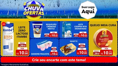 Modelo de TV para TV Horizontal com o tema Chuva de Ofertas para Frios e Laticínios