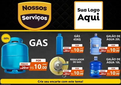 Modelo de Encarte para Encarte A4 Horizontal com o tema Nossos Serviços para Água e gás