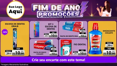Modelo de TV para TV Horizontal com o tema Fim de Ano Promoções para Higiene Pessoal
