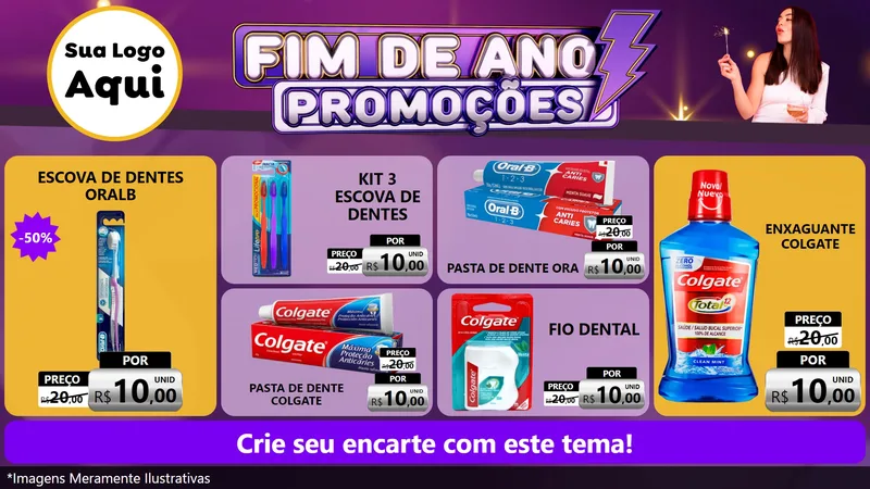 Modelo de TV para TV Horizontal com o tema Fim de Ano Promoções para Higiene Pessoal