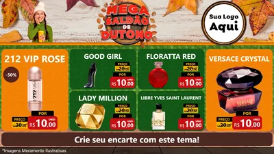 Modelo de TV para TV Horizontal com o tema Mega Saldão de Outono para Perfumes