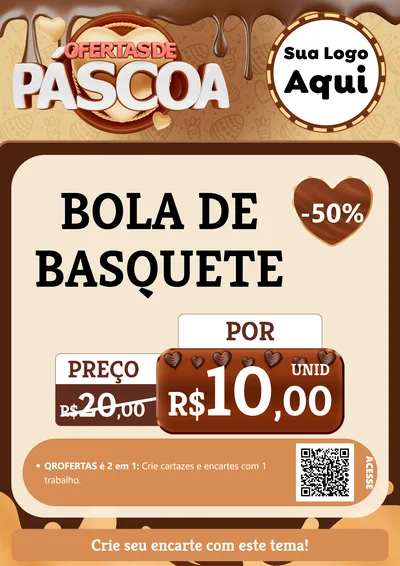 Modelo de Cartaz para Cartaz A4 Vertical com o tema Ofertas de Páscoa para Artigos Esportivos