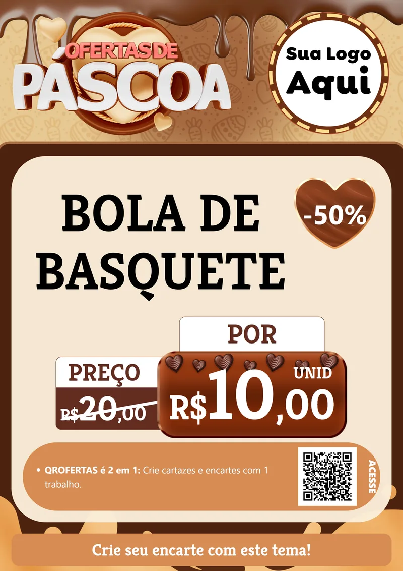 Modelo de Cartaz para Cartaz A4 Vertical com o tema Ofertas de Páscoa para Artigos Esportivos