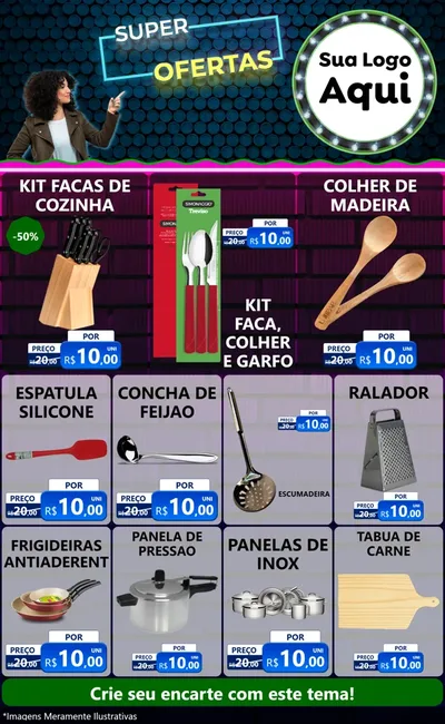 Modelo de Encarte para Encarte Grande com o tema Super Ofertas para Utilidades Domésticas
