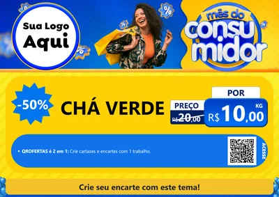Modelo de Cartaz para Cartaz A4 Horizontal com o tema Mês do Consumidor para Produtos Naturais