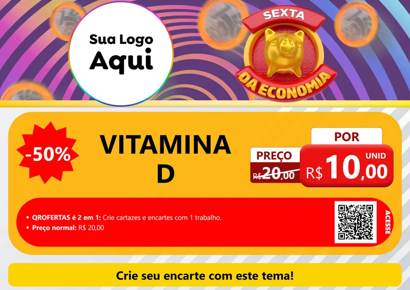 Modelo de Cartaz para Cartaz A4 Horizontal com o tema Sexta da Economia para Farmácia