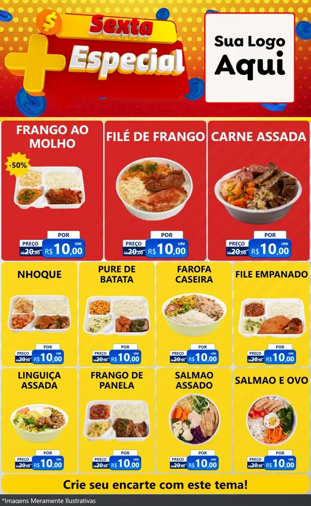 Modelo de Encarte para Encarte Grande com o tema Sexta Mais Especial para Restaurante