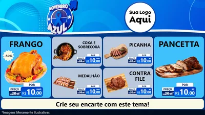Modelo de TV para TV Horizontal com o tema Novembro Azul para Assados