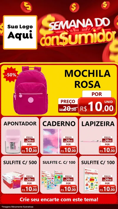 Modelo de Rede Social para Stories com o tema Semana do Consumidor para Papelaria