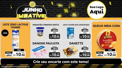 Modelo de TV para TV Horizontal com o tema Junho Imbatível para Frios e Laticínios
