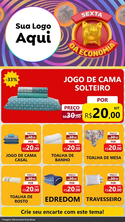 Modelo de Rede Social para Stories com o tema Sexta da Economia para Cama, Mesa e Banho