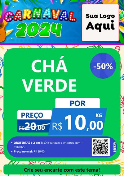 Modelo de Cartaz para Cartaz A4 Vertical com o tema Carnaval 2027 para Produtos Naturais