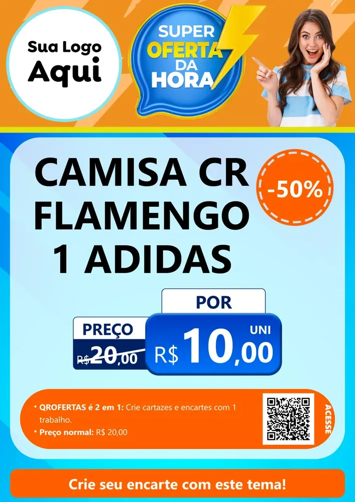 Modelo de Cartaz para Cartaz A4 Vertical com o tema Super Oferta da Hora para Roupas e acessórios