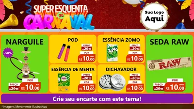 Modelo de TV para TV Horizontal com o tema Super Esquenta de Carnaval para Tabacaria
