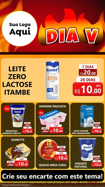 Modelo de Rede Social para Stories com o tema Dia V para Frios e Laticínios