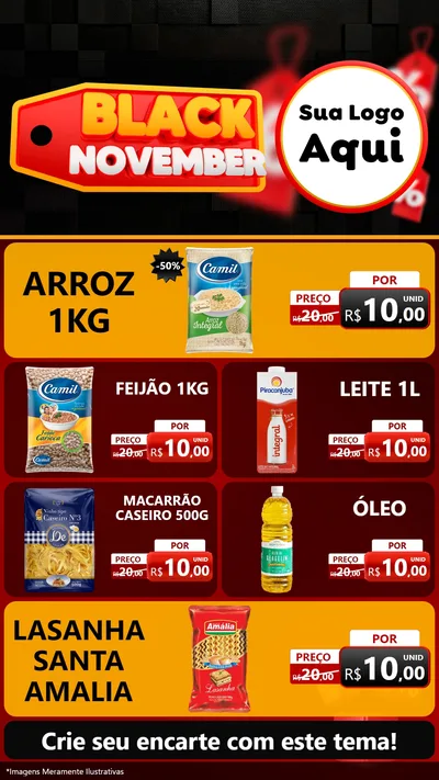 Modelo de TV para TV Vertical com o tema Black November para Supermercado
