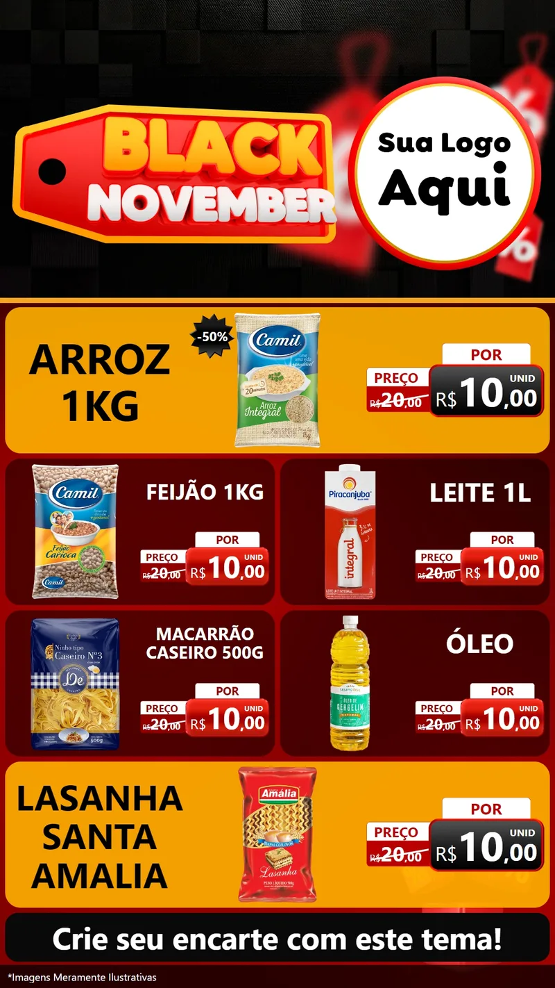 Modelo de TV para TV Vertical com o tema Black November para Supermercado