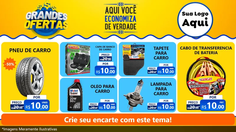 Modelo de TV para TV Horizontal com o tema Grandes Ofertas para Auto peças
