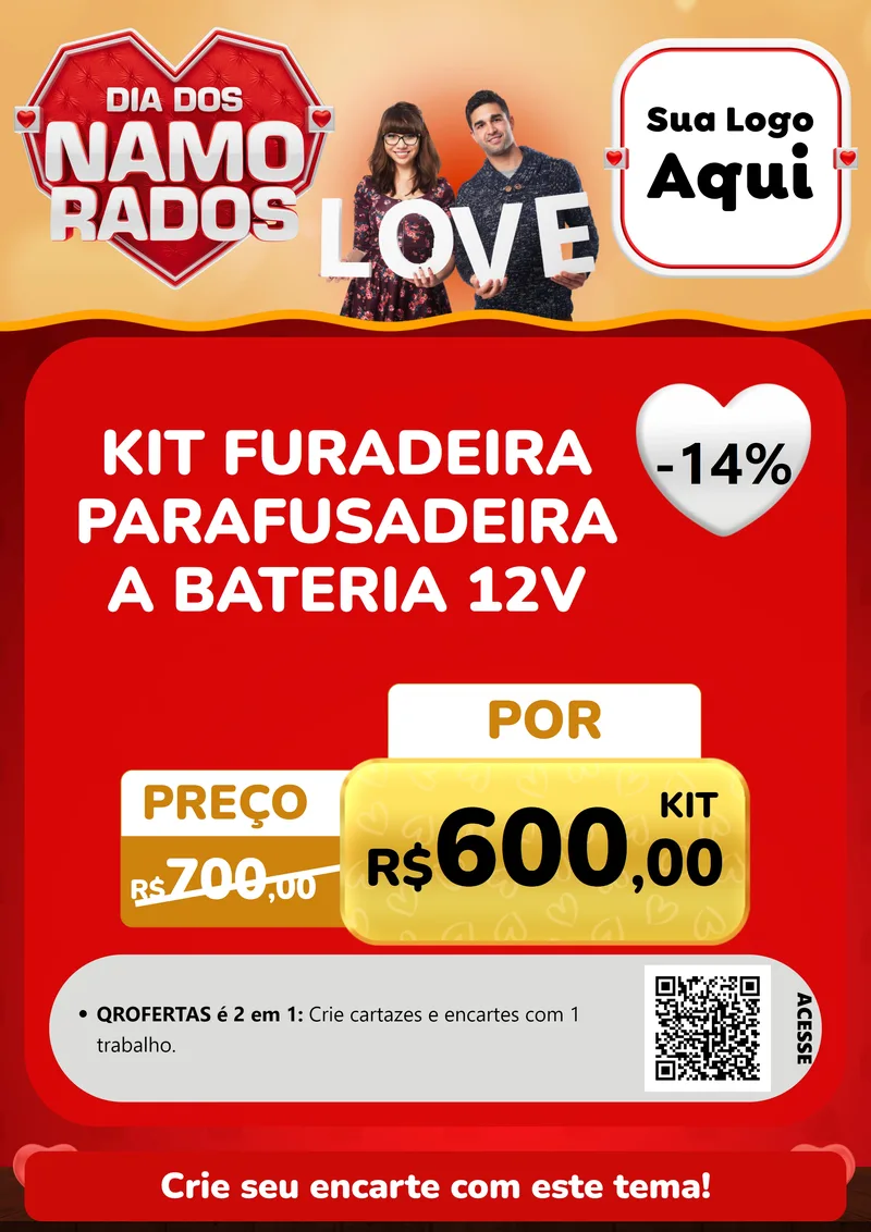 Modelo de Cartaz para Cartaz A4 Vertical com o tema Dia dos Namorados para Maquinas e Ferramentas
