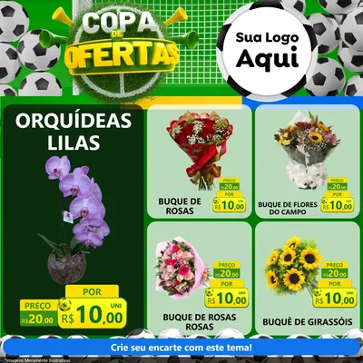 Modelo de Rede Social para Feed Facebook com o tema Copa De Ofertas para Floricultura e jardim