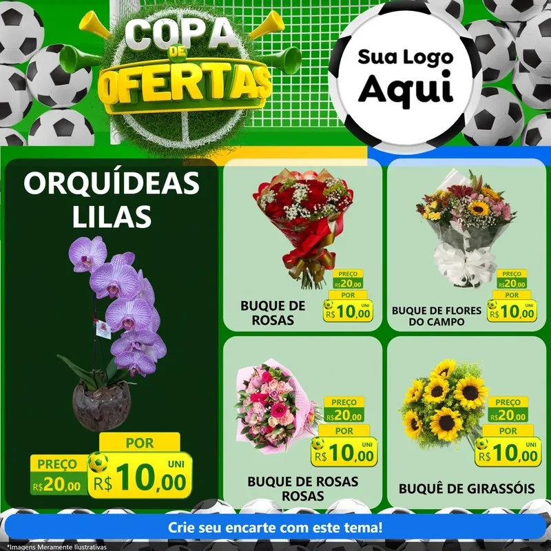 Modelo de Rede Social para Feed Facebook com o tema Copa De Ofertas para Floricultura e jardim