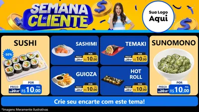 Modelo de TV para TV Horizontal com o tema Semana do Cliente para Comida japonesa