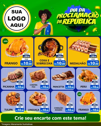 Modelo de Rede Social para Feed Instagram com o tema Dia Da Proclamação Da República para Assados