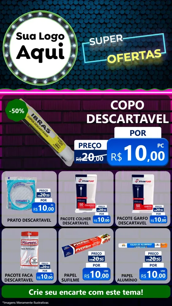 Modelo de Rede Social para Stories com o tema Super Ofertas para Embalagens