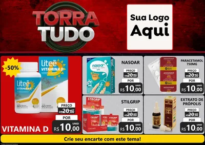 Modelo de Encarte para Encarte A4 Horizontal com o tema Torra Tudo para Farmácia