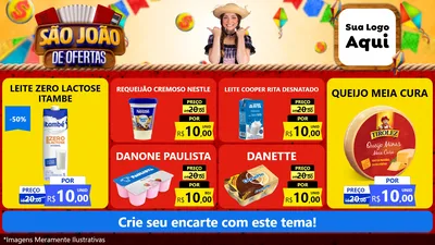 Modelo de TV para TV Horizontal com o tema São João de Ofertas para Frios e Laticínios