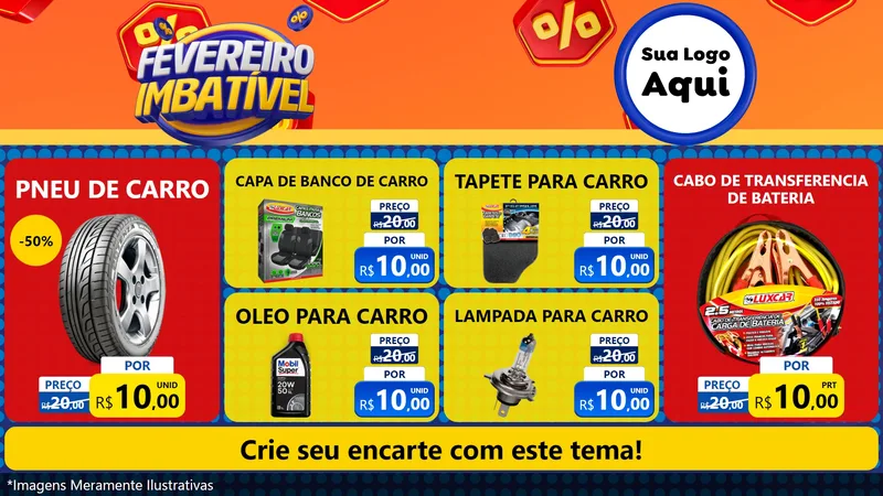 Modelo de TV para TV Horizontal com o tema Fevereiro Imbatível para Auto peças