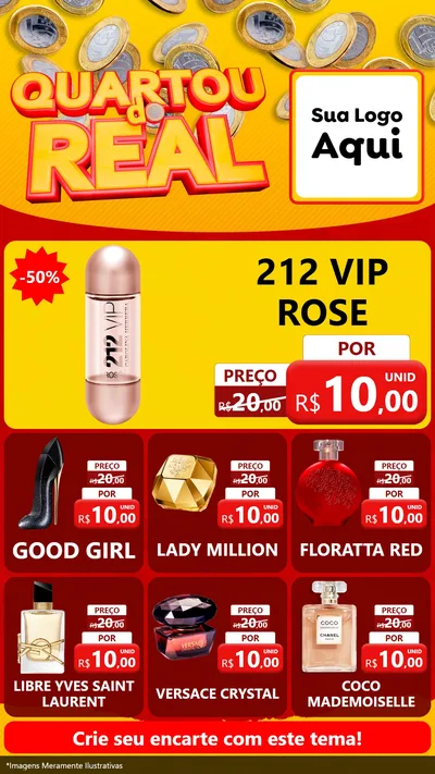 Modelo de Rede Social para Stories com o tema Quartou do Real para Perfumes
