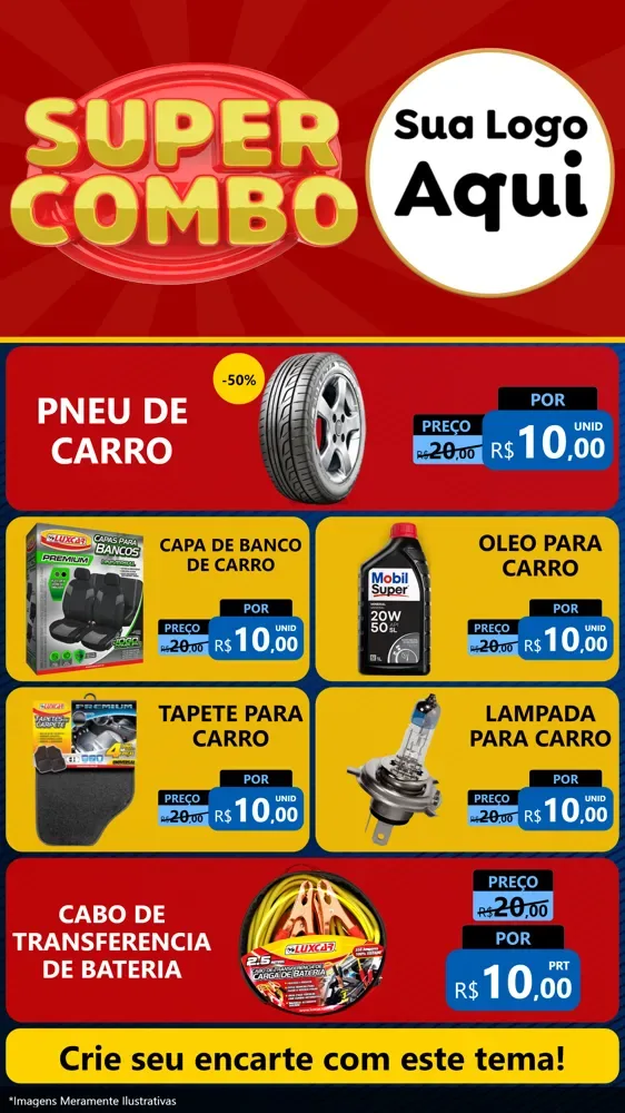Modelo de TV para TV Vertical com o tema Super Combo para Auto peças