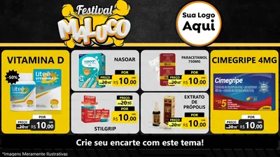 Modelo de TV para TV Horizontal com o tema Festival Maluco para Farmácia