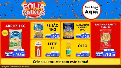 Modelo de TV para TV Horizontal com o tema Folia de Preços Baixos para Supermercado
