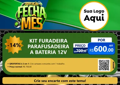 Modelo de Cartaz para Cartaz A4 Horizontal com o tema Operação Fecha Mês para Maquinas e Ferramentas