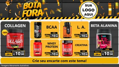 Modelo de TV para TV Horizontal com o tema Bota Fora para Suplementos alimentares