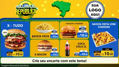 Modelo de TV para TV Horizontal com o tema Proclamação da República para Hamburgueria