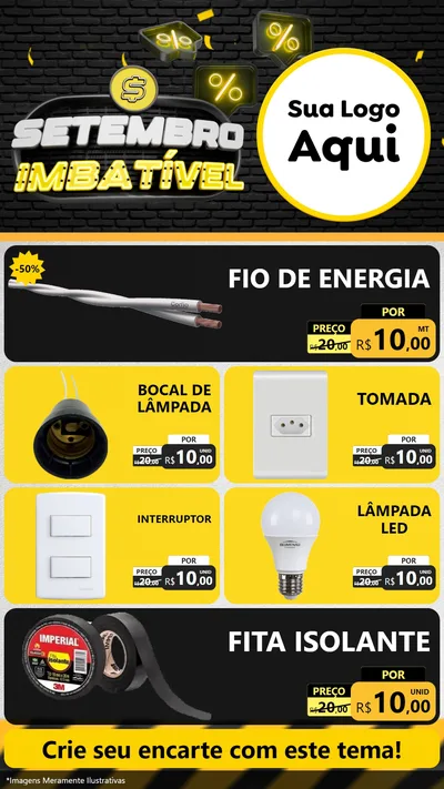 Modelo de TV para TV Vertical com o tema Setembro Imbatível para Materiais Elétricos